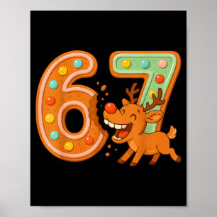 Poster Drôle 67 cookies de Noël Rudolph Renne Blague