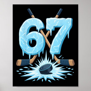 Poster Drôle 67 Hockey Six Sept Amoureux de glace qui dég