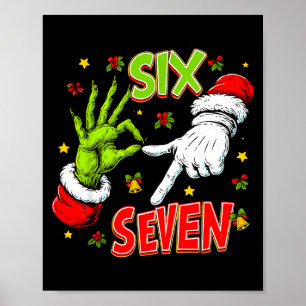 Poster Drôle 67 Main de Père Noël Noël Six Sept Mème Ados
