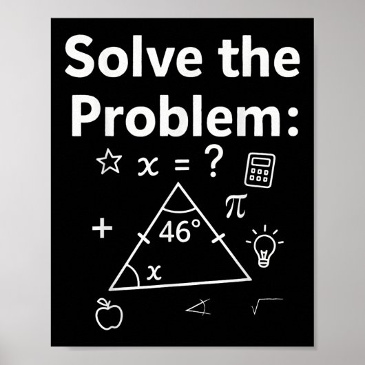 Poster Drôle 67 Math Meme Résoudre Le Problème Enseignant (Devant)