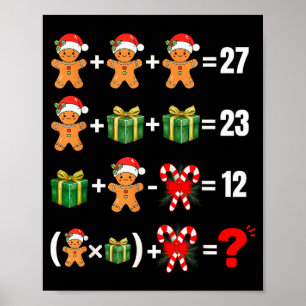 Poster Drôle 67 Mème Bonbon Joyeux Santa Prof de Maths Ch