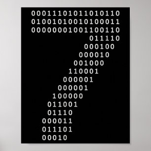 Poster Drôle 67 Mème Code Binaire Tech Geek Numérique Six