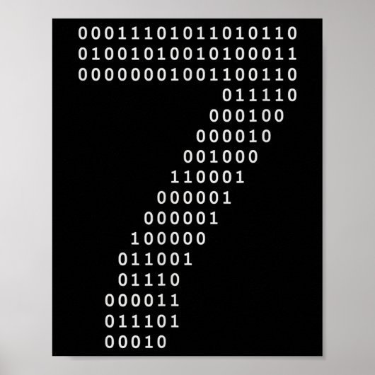 Poster Drôle 67 Mème Code Binaire Tech Geek Numérique Six (Devant)