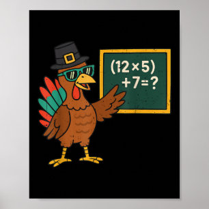 Poster Drôle 67 Mème Dinde Prof de Maths Tapis de Thanksg