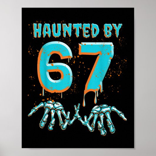 Poster Drôle 67 Mème Halloween Main de squelette hantée (Devant)
