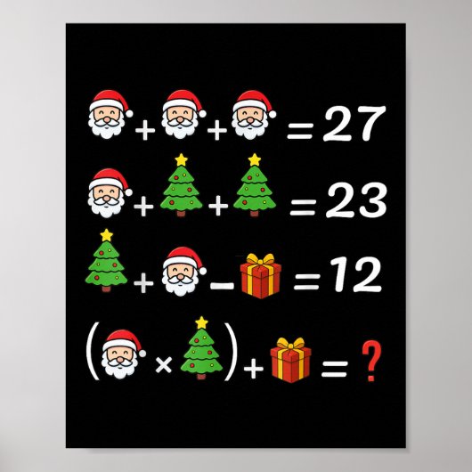 Poster Drôle 67 Mème Noël Prof de maths Santa Six Sept (Devant)
