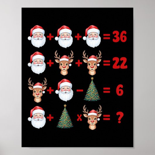 Poster Drôle 67 Mème Noël Prof de maths Santa Six Sept (Devant)
