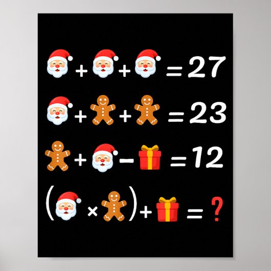 Poster Drôle 67 Meme Noël Prof de Maths Santa Six Sept (Devant)