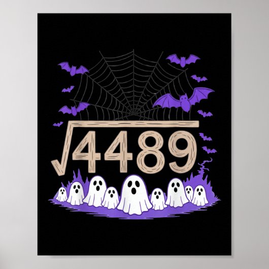 Poster Drôle 67 Mème Prof de maths 6 7 Halloween Carré Ro (Devant)
