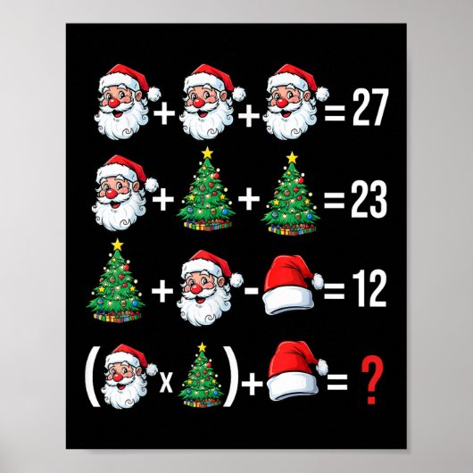 Poster Drôle 67 Mème Santa Prof de Maths Noël Pyjama (Devant)