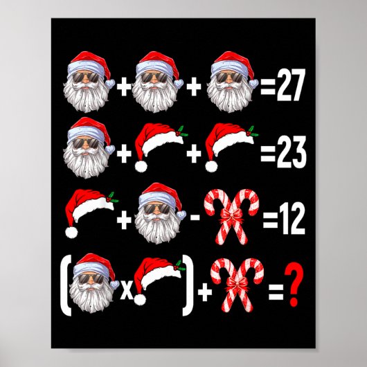 Poster Drôle 67 Meme Santa Sapin de Noël Prof de Maths Xm (Devant)