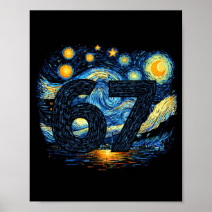 Poster Drôle 67 Mème Six Sept Nuit Art Étoilé