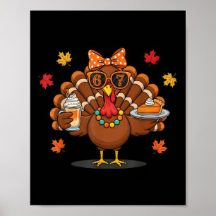 Poster Drôle 67 Mème Thanksgiving Dinde Avec Tarte à la C