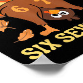 Poster Drôle 67 Meme Thanksgiving Turkey Devinez quoi Six (Coin)
