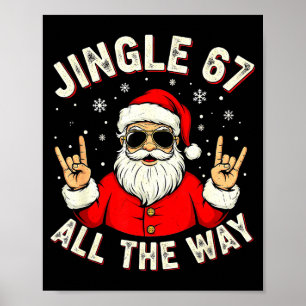 Poster Drôle 67 Rock On Santa Six Sept Tendance Meme Vaca