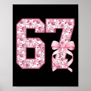 Poster Drôle 67 Six Sept Coquette Féminin Rose Toile Femm