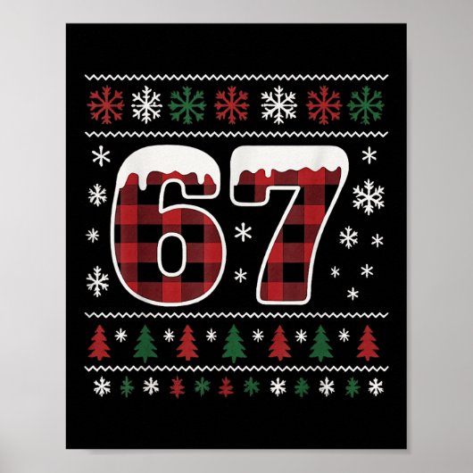 Poster Drôle 67 Six Sept Mème Brainrot Cringe Noël (Devant)