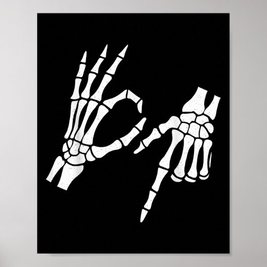 Poster Drôle 67 Six Sept Mème Halloween Squelette Mains (Devant)