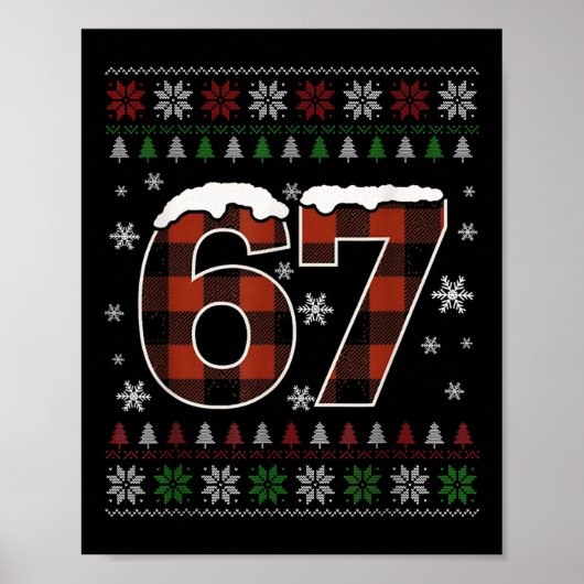 Poster Drôle 67 Six Sept Mème Pourriture Cérébrale Cringe (Devant)