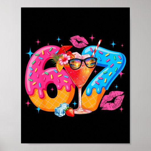 Poster Drôle 67 six sept mème vacances d'été glace (Devant)