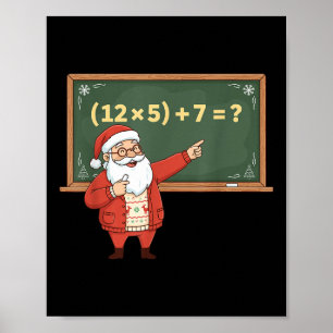 Poster Drôle 67 Six Sept Prof de Maths Noël Meme Equ