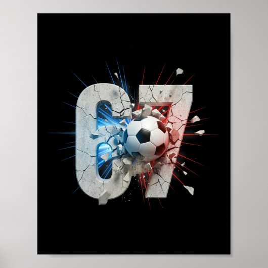 Poster Drôle 67 Soccer Drip Six Sept Mème 6 7 Garçons Ado (Devant)