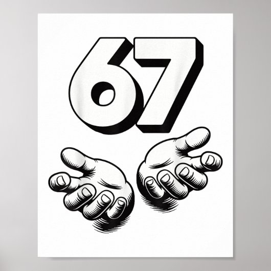Poster Drôle 6 7 Mème Gen Alpha Gen Z Argot Six Sept (Devant)