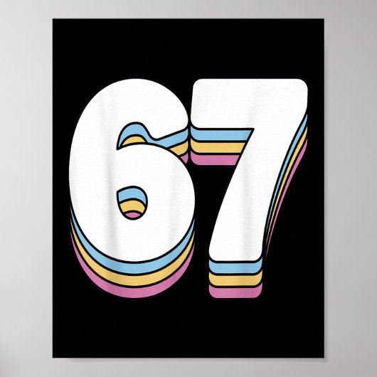 Poster Drôle 6 7 Mème Six Sept Génération Alpha Argot 67 (Devant)