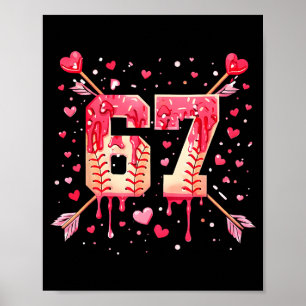 Poster Drôle 6 7 Numéro de flèche de baseball qui fond Dr