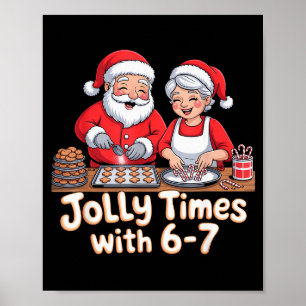 Poster Drôle 6 7 Six Sept Mème Noël Père Noël Femme