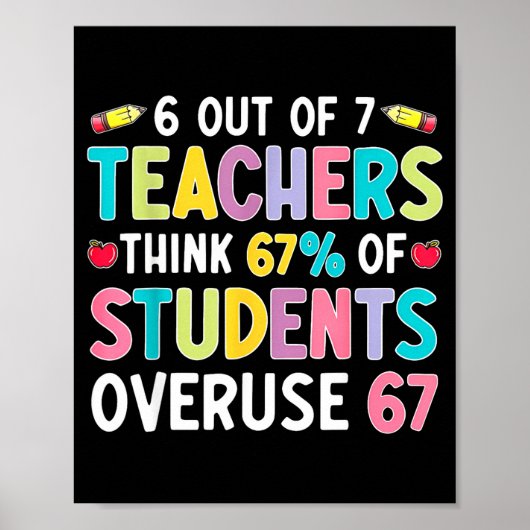 Poster Drôle 6 sur 7 Enseignant pense que 67% des élèves (Devant)