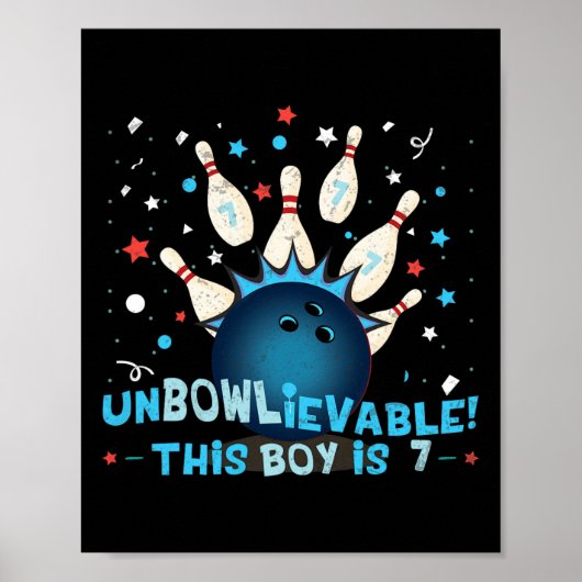 Poster Drôle 7ème Anniversaire Bowling Lover Graphic Pour (Devant)