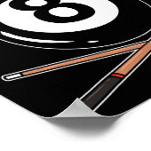 Poster Drôle 8 Ball Billard Joueur Huit Ball Billi (Coin)