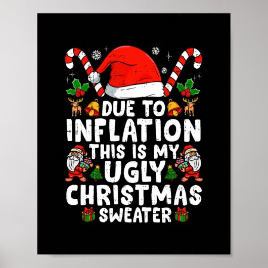Poster drôle à cause de l'inflation c'est mon pull moche  (Devant)