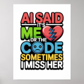 Poster Drôle AI Coding Quote - Humour programmeur (Devant)