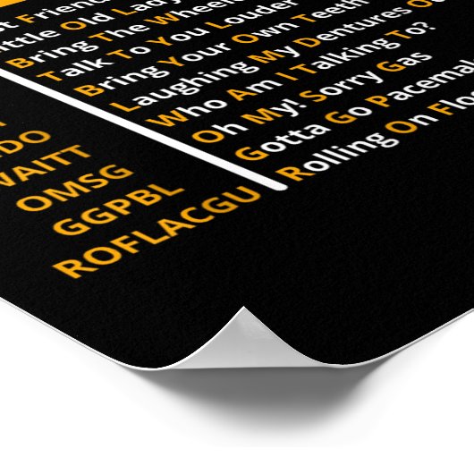 Poster Drôle Aîné Citoyens Texter Code Design Cadeau Pour (Coin)