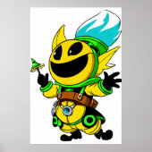 Poster Drôle alien dessin animé créature | Art AI (Devant)