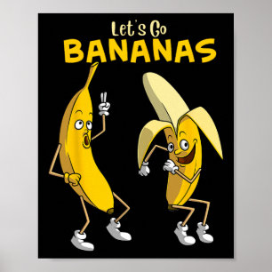 Poster Drôle Allons-y Bananes Cadeaux Enfants Garçons Fil