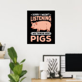 Poster drôle Amateurs de cochon de pays (Bureau à domicile)