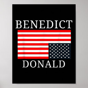 Poster Drôle amusant du drapeau américain Benedict Donald