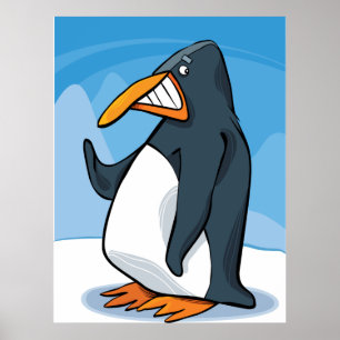 Poster Drôle Angry Penguin Cartoon Cool
