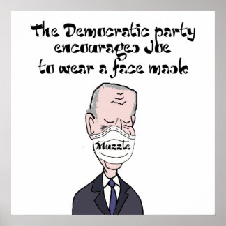 Poster Drôle anti Joe Biden portant Mask Politics