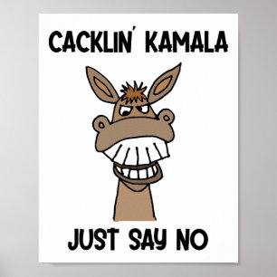 Poster Drôle Anti Kamala Harris riant âne
