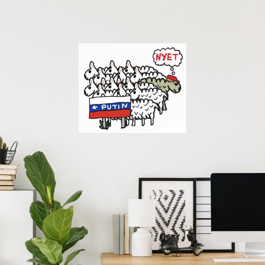 Poster Drôle anti-Poutine (Bureau à domicile)