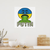 Poster Drôle anti-Poutine Vomit Emoji (Cuisine)