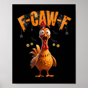 Poster Drôle araignée Web poulet F-caw-f