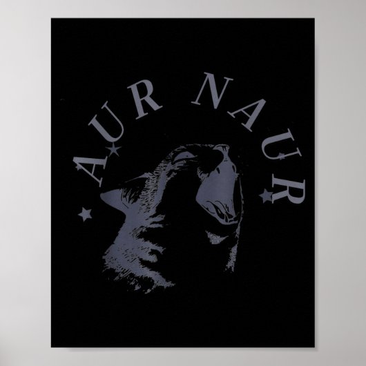 Poster Drôle Aur Naur Chat Accent Australien (Devant)
