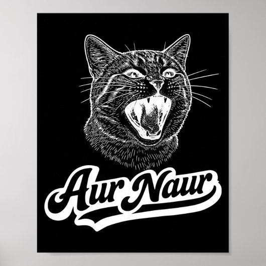 Poster Drôle Aur Naur Chat Sarcastique Oh (Devant)