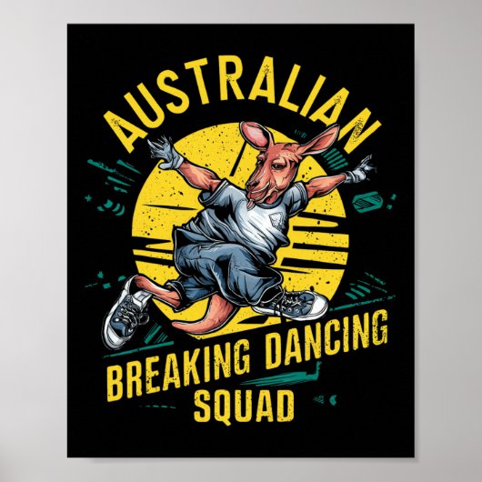 Poster Drôle Australian Break Dancing Squad Kangaroo (Devant)