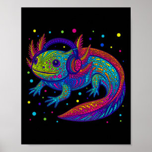 Poster Drôle Axolotl Video Gamer Polka Dot Art Student Do